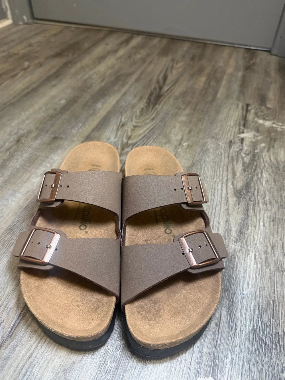 Papillio by Birkenstocks Brown Double Buckle Sandals